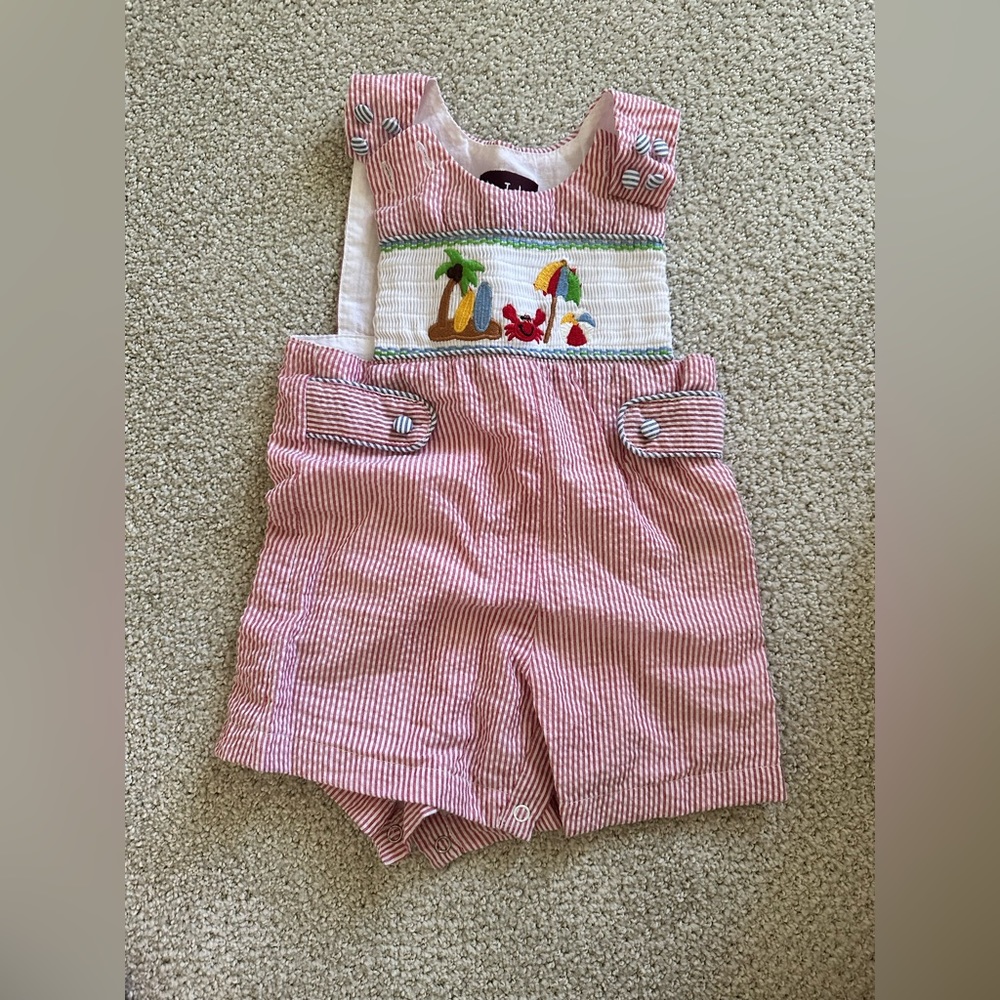 Lil Cactus Baby Boys Romper 3-6 Months Beach Appliqué